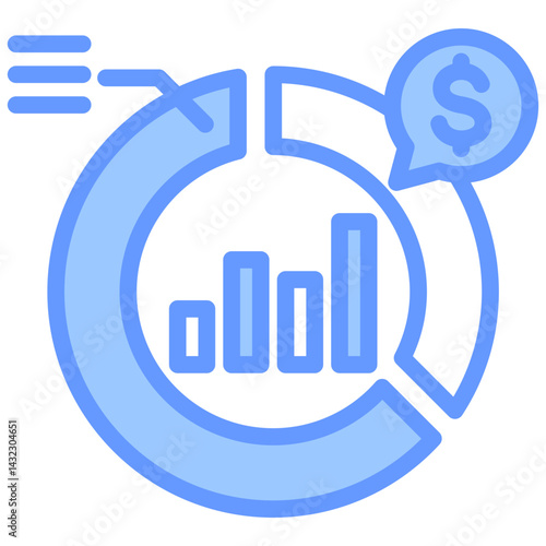 Market Penetration Lineal Blue Icon