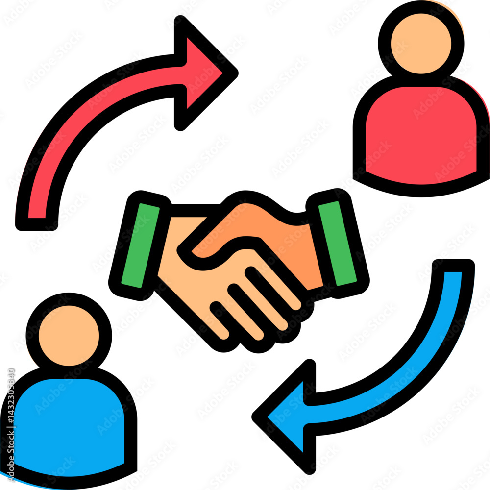 Referral Program lineal color icon Referral Program lineal color icon