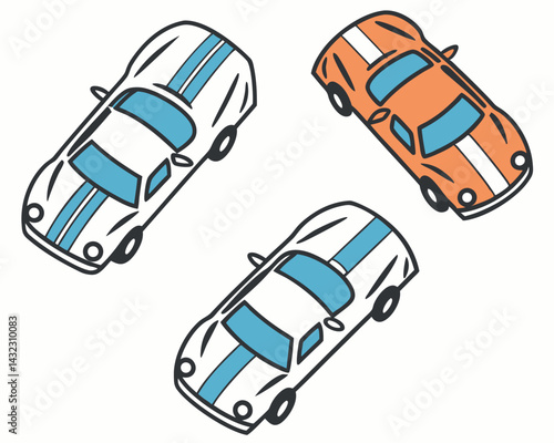 Sleek Car Illustration: Modern Vehicle Design, Automotive Vector