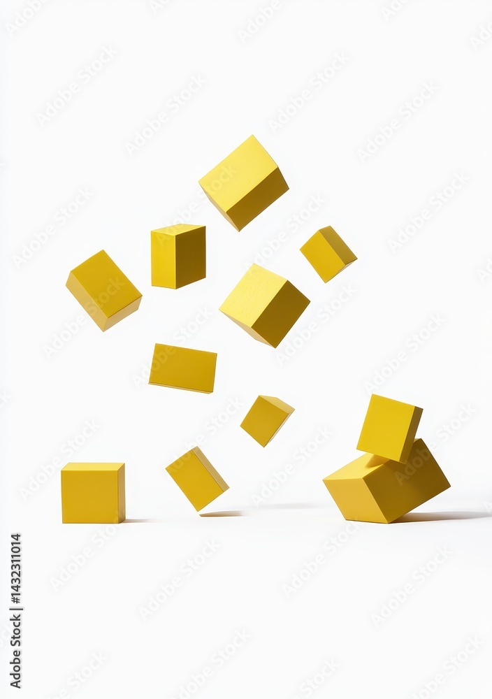 Obraz premium Yellow Cubes Falling