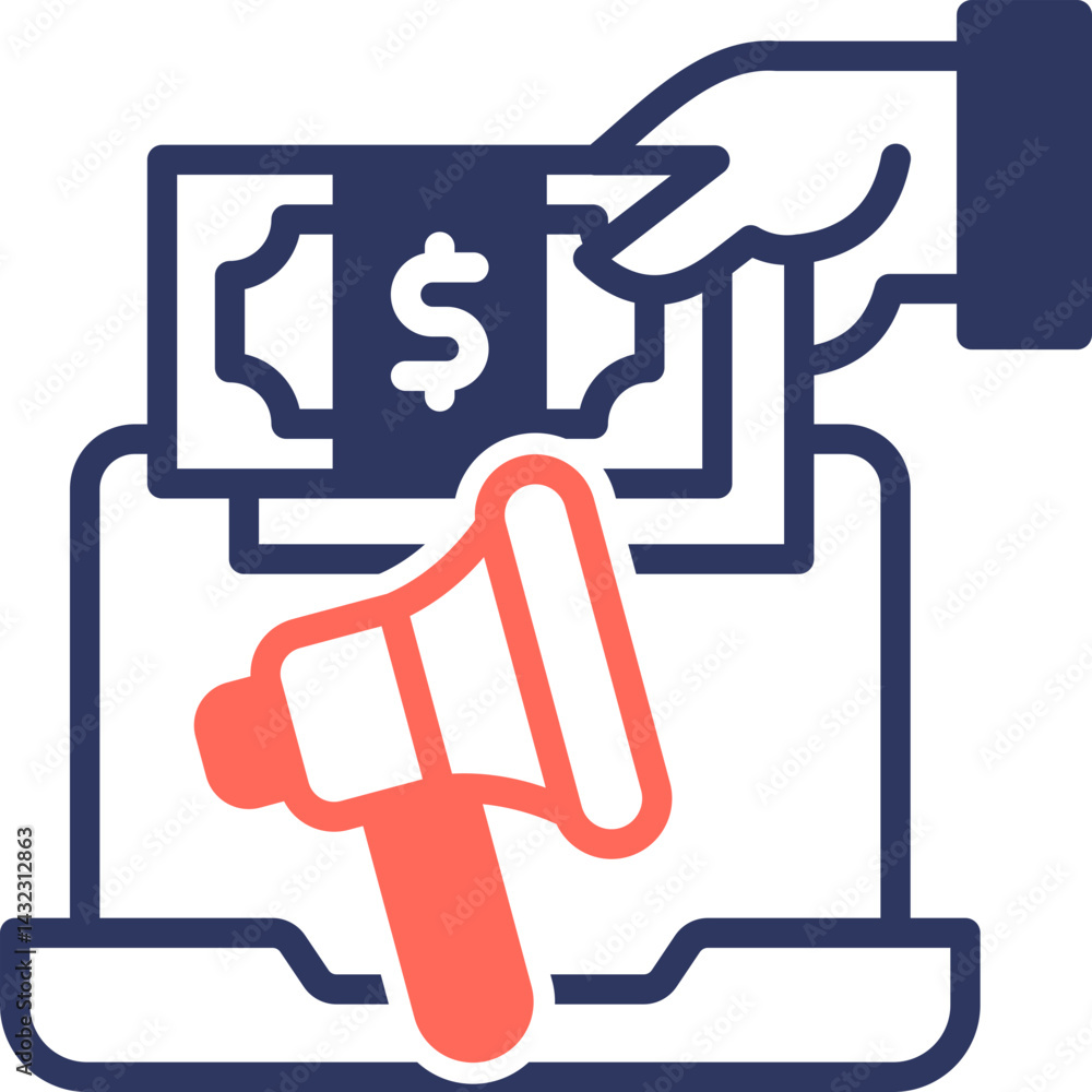 Advertising mixed color icon Advertising mixed color icon