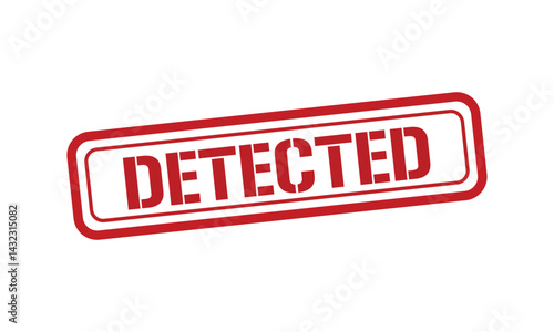 DETECTED red stamp text vector, rubber stamp