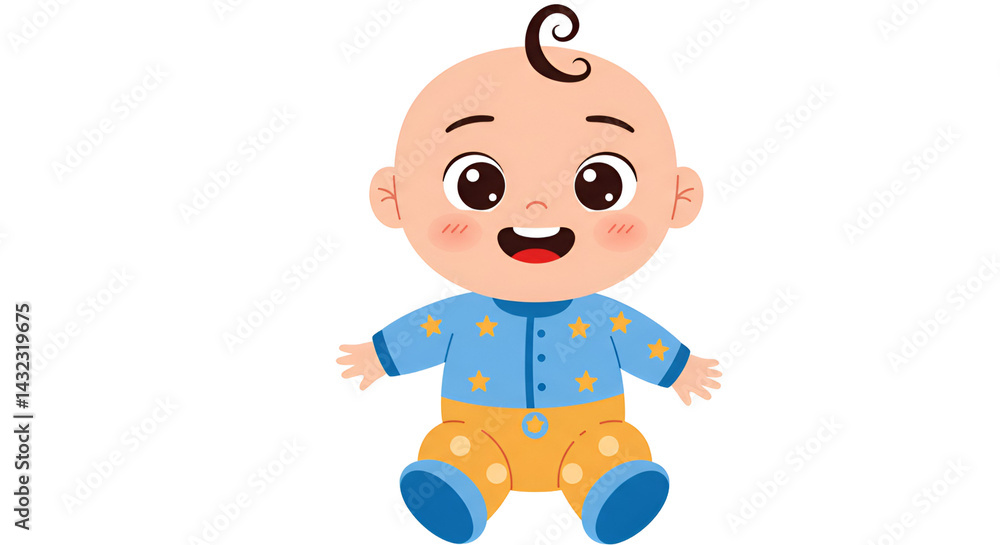 2D Cartoon Baby Character in Cute Poses Without Background 2D Cartoon Baby Character in Cute Poses Without Background