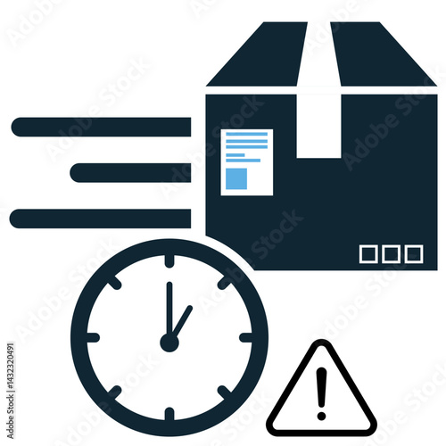 Pending parcel icon vector for delayed delivery, package hold, and shipment wait. Ideal for logistics queue, transport delay, and shipping notification illustration.