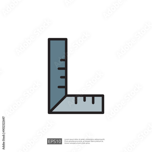 Home Renovation Icon Featuring A Geometric Square Tool Used For Precise Measurements in Construction and Design Projects