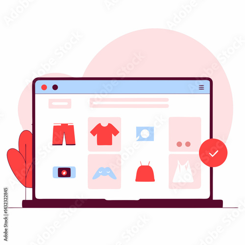 Online Shopping Trends Digital Marketplace E-commerce User Interface Modern Design Visual Appeal