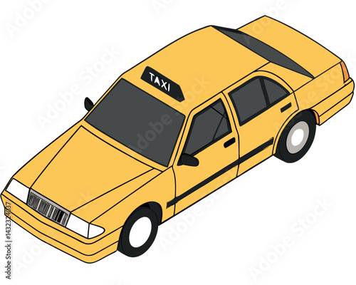 Yellow Car Illustration: Sedan Vector Design, Automotive Art