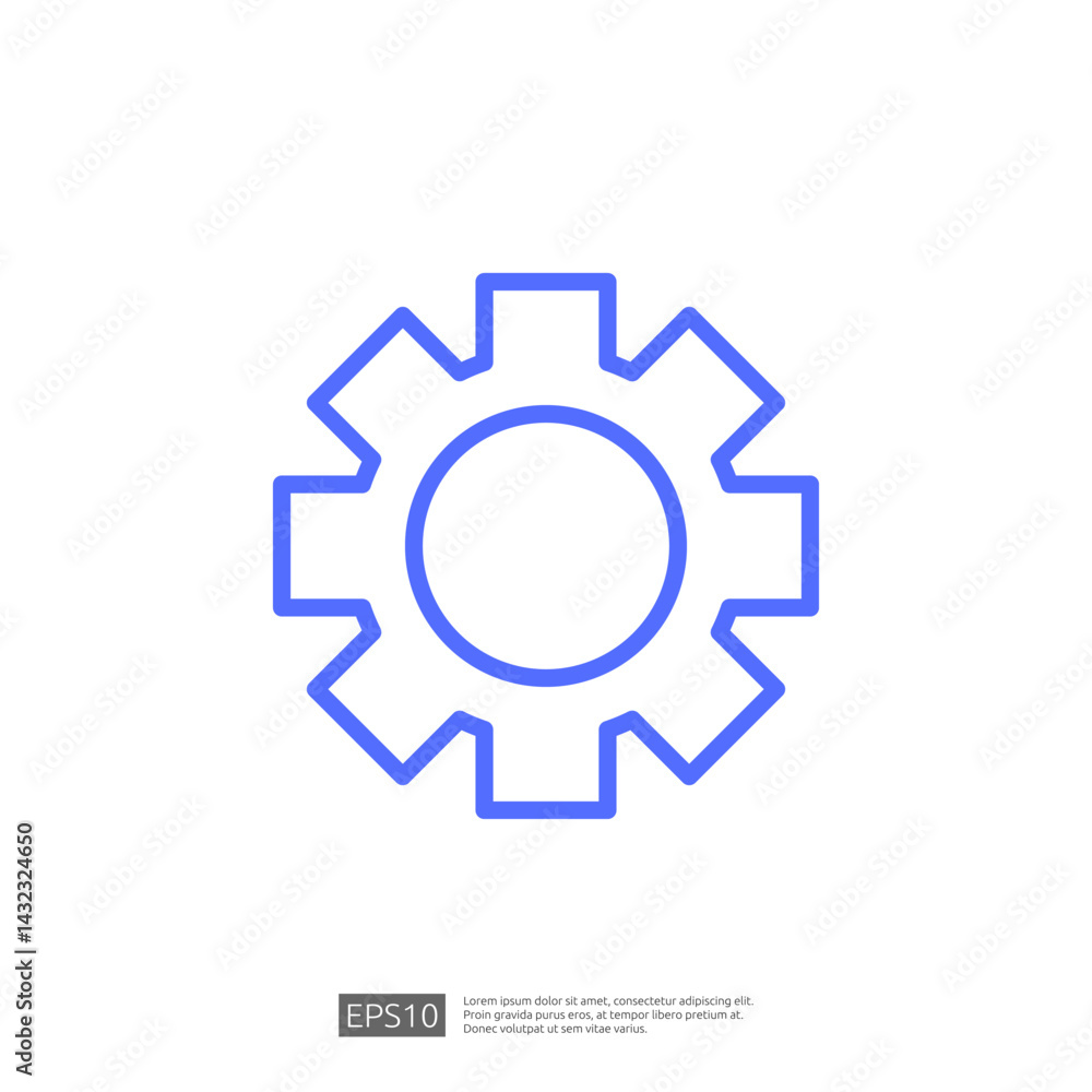 Simple Blue Gear Icon Representing Settings and Mechanical Functionality in Modern Home Renovation Design Simple Blue Gear Icon Representing Settings and Mechanical Functionality in Modern Home Renovation Design