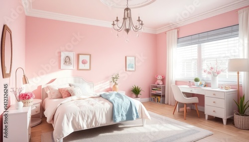 Pink bedroom interior design