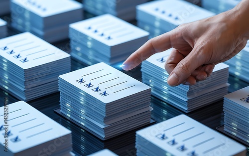 Business Person Inspecting Checklist Forms For Accurate Data Processing And Regulatory Compliance Tasks With Detailed Confirmation Checks