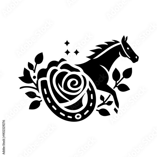 Horse racing event derby Logo with transparent background