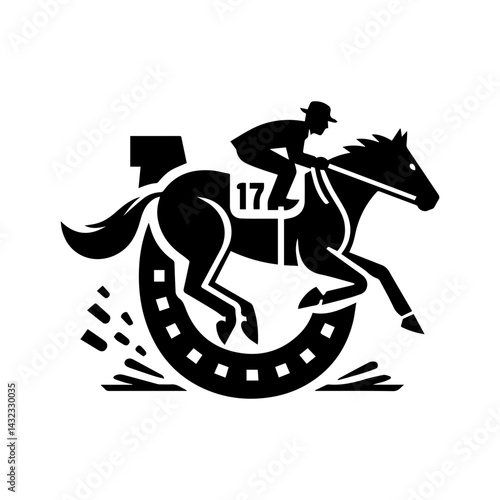 Horse racing event derby Logo with transparent background