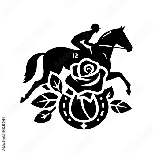Horse racing event derby Logo with transparent background