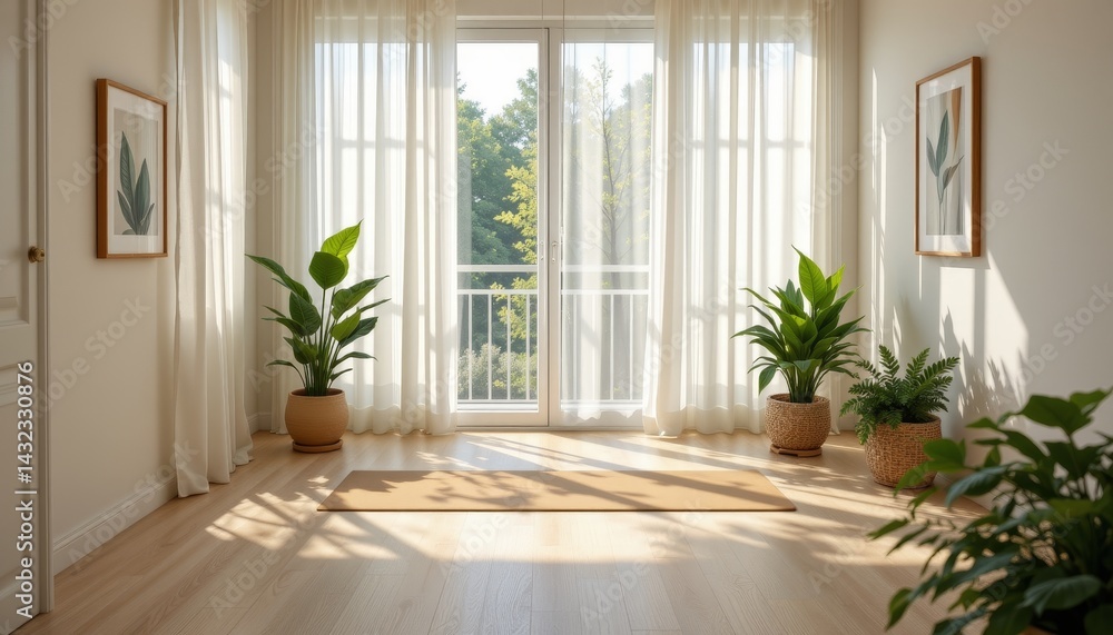 Fototapeta premium Bright Minimalist Interior with Plants