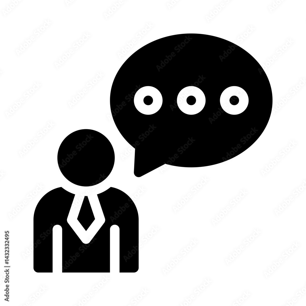 Obraz premium client chat glyph icon