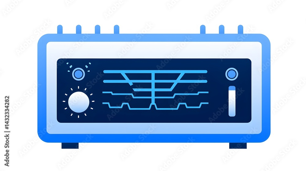 Fototapeta premium Radio Neural Interface Vector Icon Illustration Style 2 for Technology Websites and Presentations