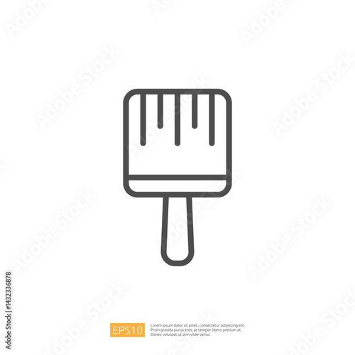 Simple Icon of a Paint Brush for Home Renovation and Interior Design Projects Representing Creative Artistic Expressions