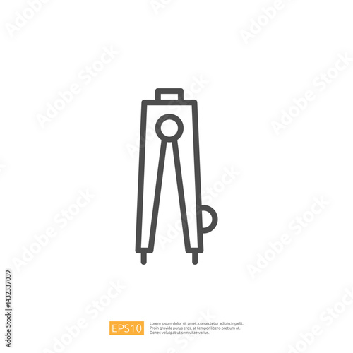 Geometric Compass Icon Representing Precision Tools for Home Renovation and Design Projects