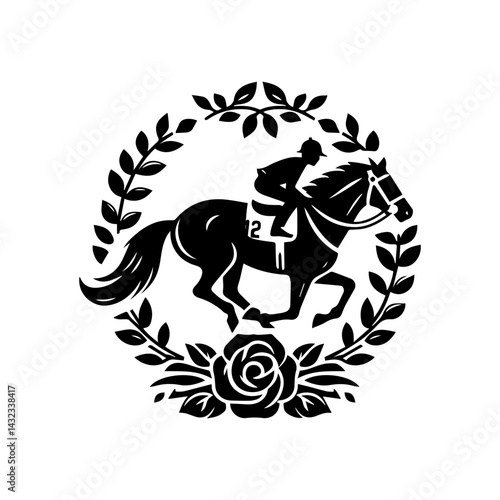 Horse racing event derby Logo with transparent background