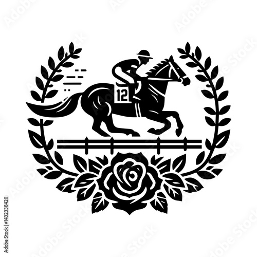 Horse racing event derby Logo with transparent background