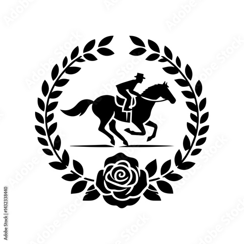 Horse racing event derby Logo with transparent background