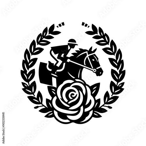 Horse racing event derby Logo with transparent background