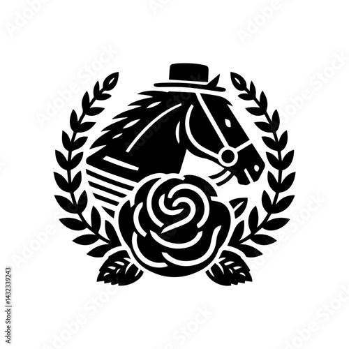 Horse racing event derby Logo with transparent background
