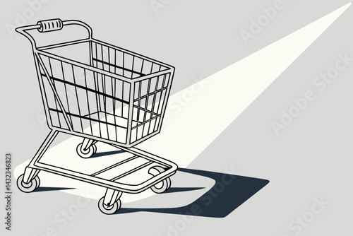 Shopping Cart with Subtle Drop Shadow