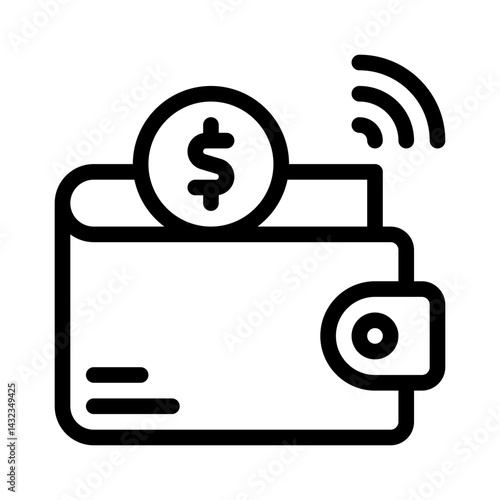 e wallet line icon