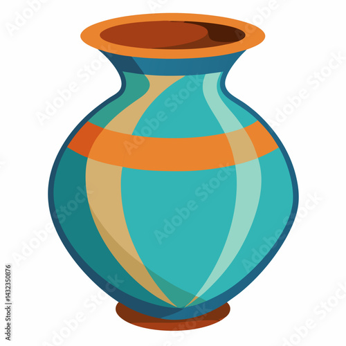 Ceramic vase isolated on white background.