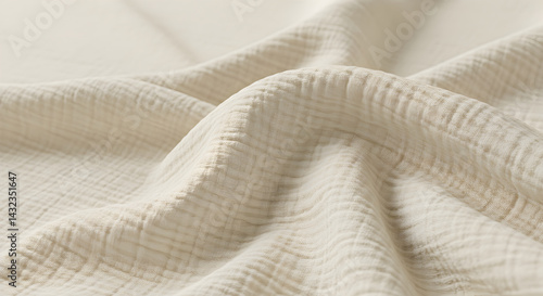 Delicate Gauze Texture in a Neutral Color for Textile Background