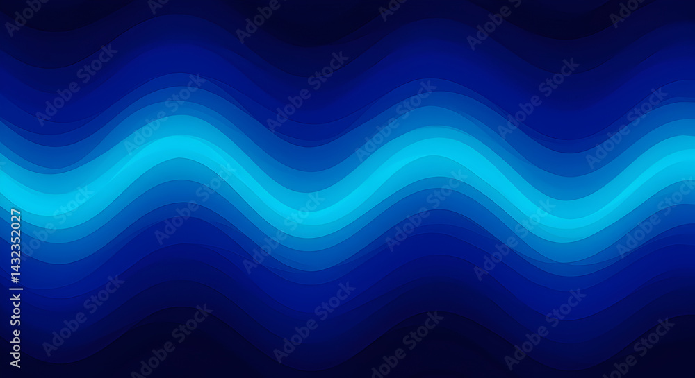 Fototapeta premium Modern Background With Gradient Waves in Shades of Blue Color