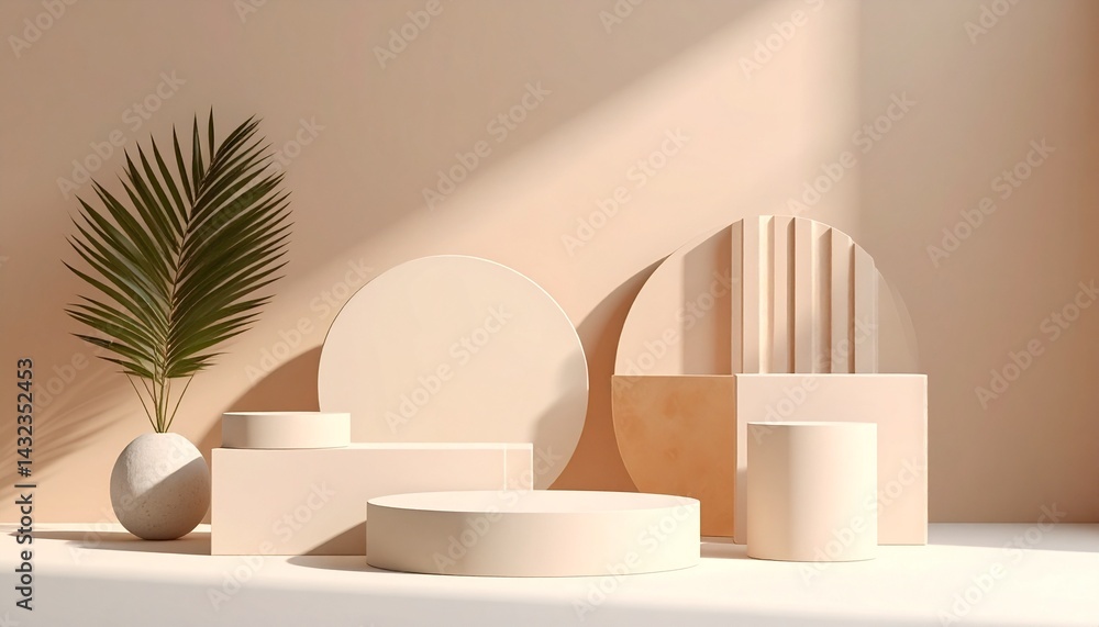 Minimalist arrangement of geometric objects still life Minimalist arrangement of geometric objects still life