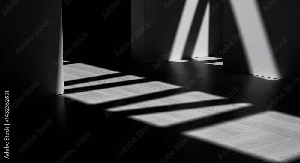 Obraz premium Rhythmic Shadows Create A Minimalist Design In Architectural Interior Space