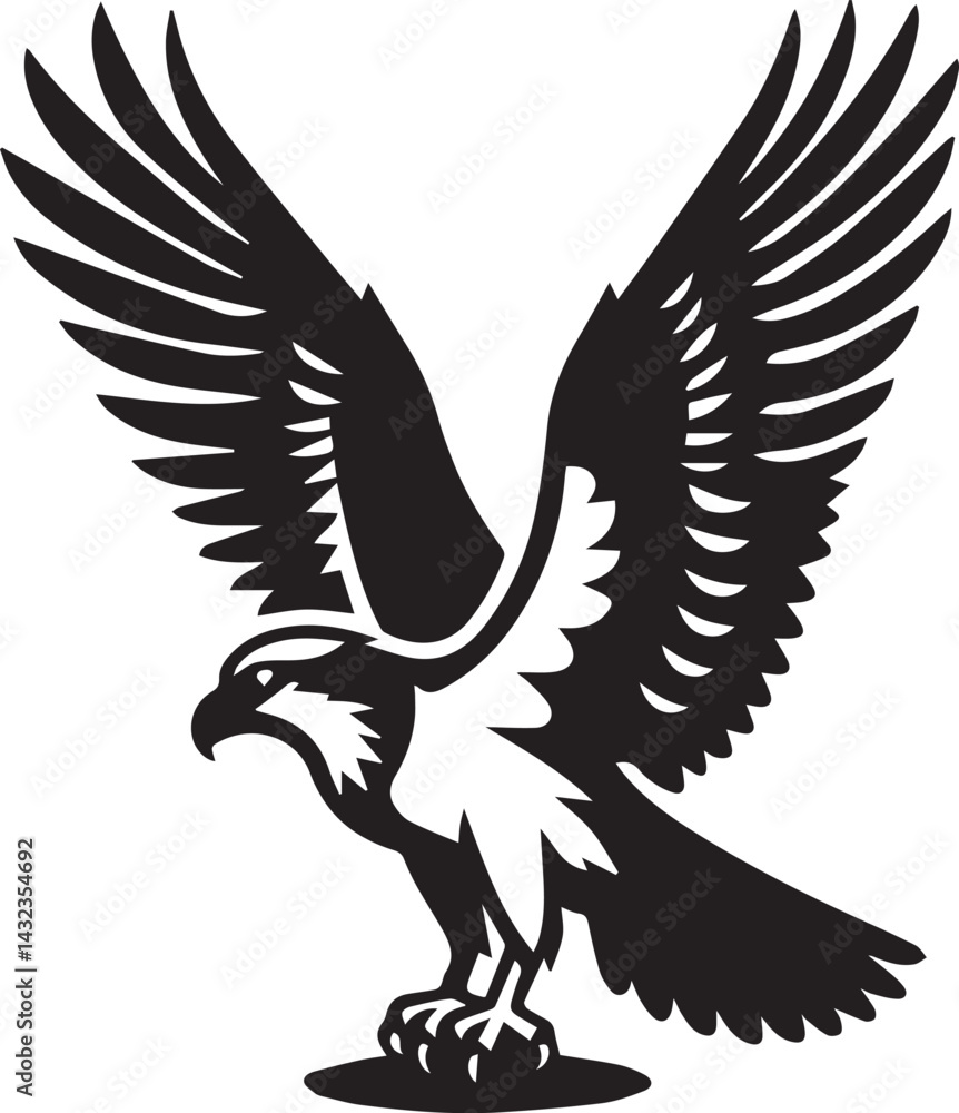 Fototapeta premium eagle on a white background vector, eagle logo silhouette vector