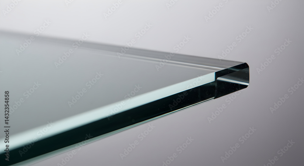 Edge Of A Rectangular Clear Glass Pane Against A Gradient Background Edge Of A Rectangular Clear Glass Pane Against A Gradient Background