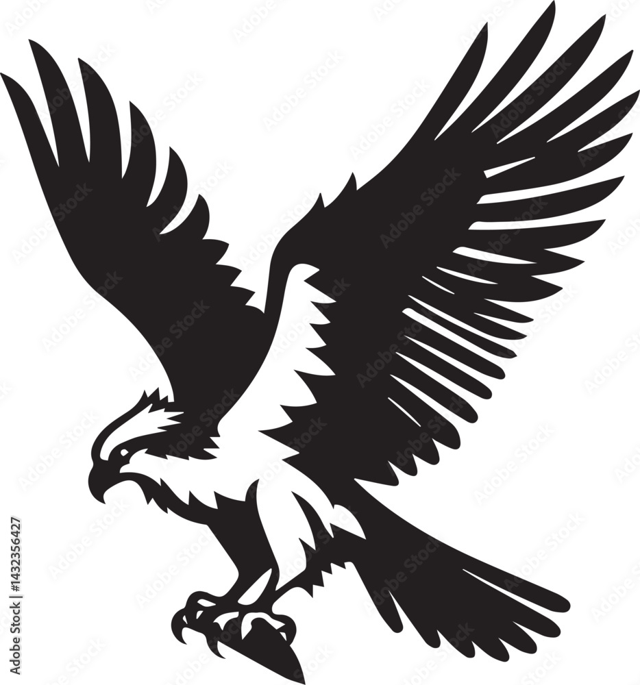 Obraz premium eagle on a white background vector, eagle logo silhouette vector
