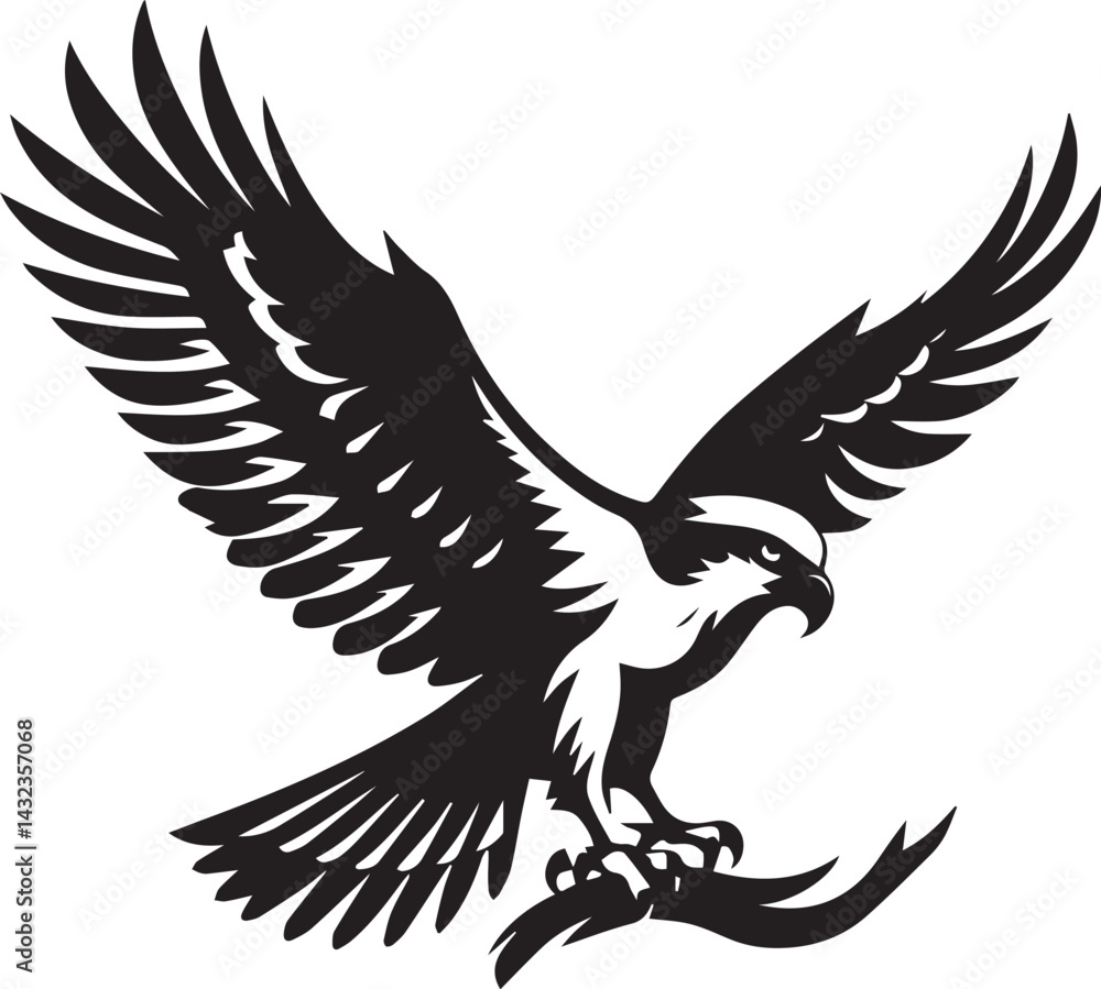 Fototapeta premium eagle on a white background vector, eagle logo silhouette vector