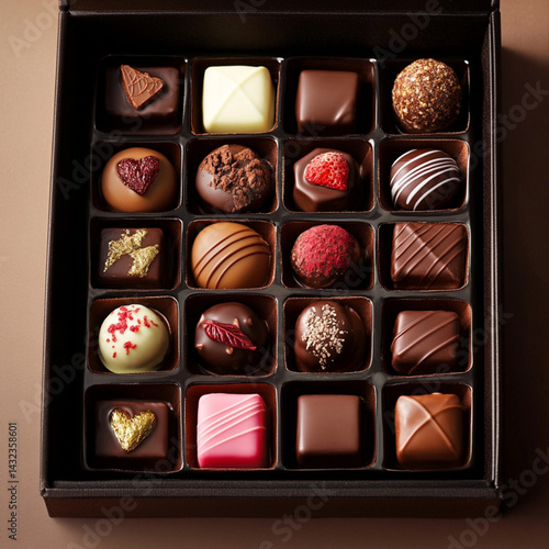 chocolate candies in box