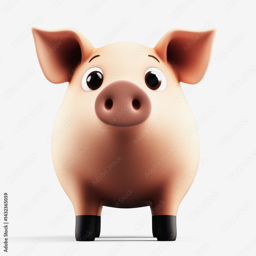 Charming 3d illustration of a playful pig with a friendly expression set in a beautiful farm environment surrounded by nature Charming 3d illustration of a playful pig with a friendly expression set in a beautiful farm environment surrounded by nature