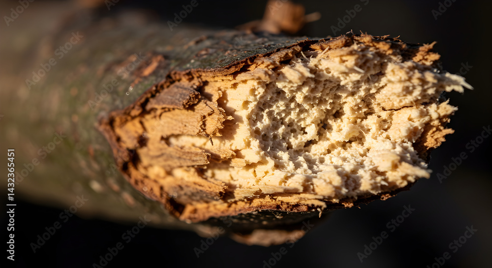 Close Up Of A Broken Tree Branch Showing The Wood Grain Structure Close Up Of A Broken Tree Branch Showing The Wood Grain Structure