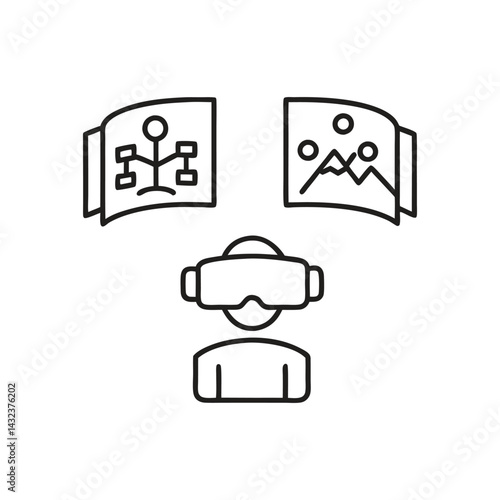 VR Headset User Experiencing Immersive Virtual Reality