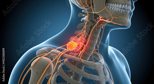 Neck Nerve Pain Diagram 3D Anatomy Orthopedic