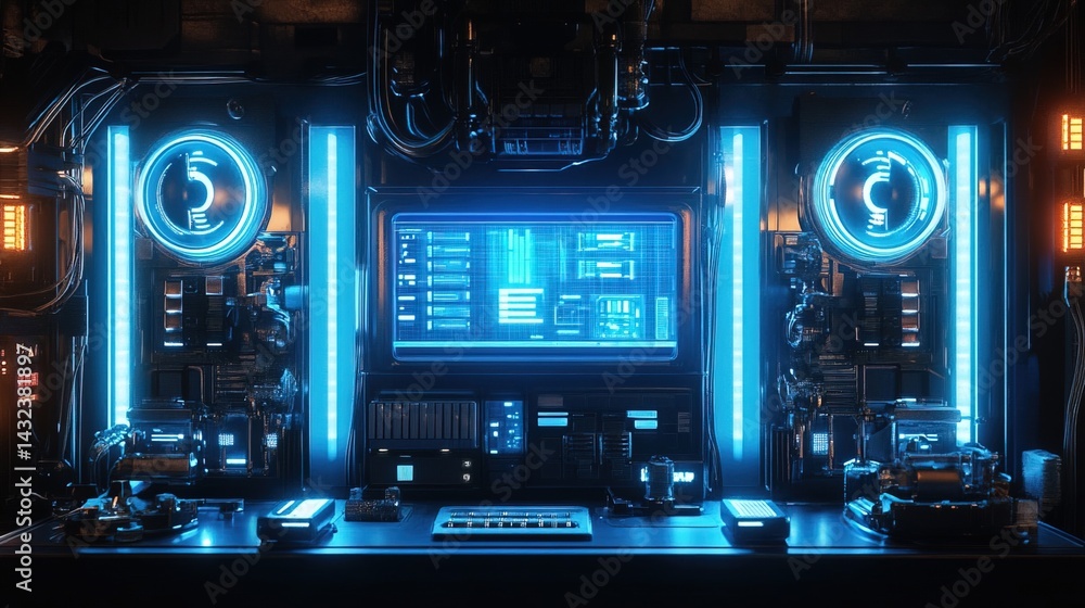 Futuristic Control Panel Interface Futuristic Control Panel Interface