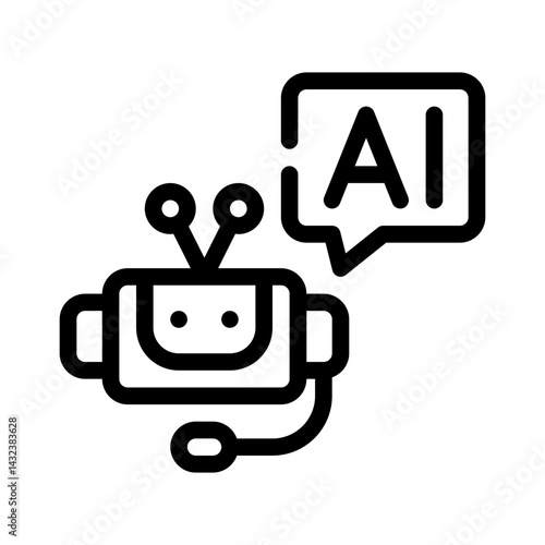 customer chatbot line icon