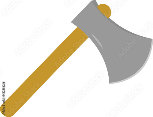 Hand-drawn axe cartoon vector icon concept Isolated Flat Vector Illustration, axes with woodgrain texture and metallic blades for emblem designs.