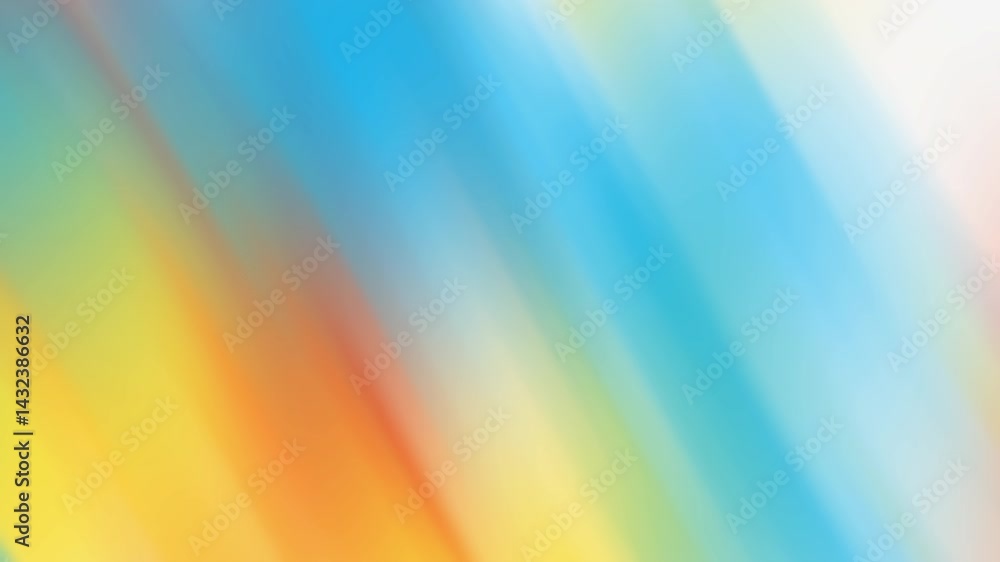 Energetic diagonal rainbow gradient streaks fuse sky blue, sunshine yellow and warm coral, delivering lively modern backdrop for festival promos, travel vlogs and upbeat slides Energetic diagonal rainbow gradient streaks fuse sky blue, sunshine yellow and warm coral, delivering lively modern backdrop for festival promos, travel vlogs and upbeat slides