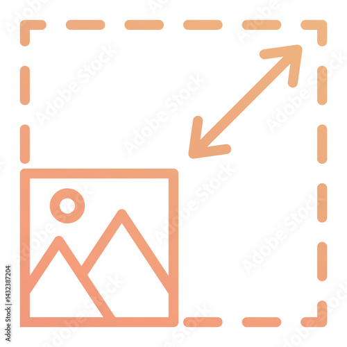 Image Resize Icon,graphic design line flat_Resize