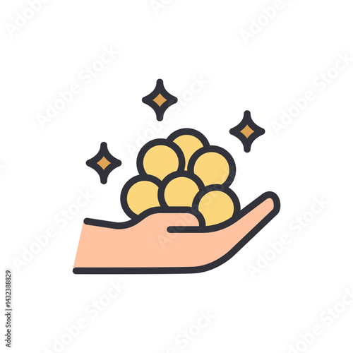 Coins colored icons, minimalist vector illustration ,simple transparent graphic element .Isolated on white background