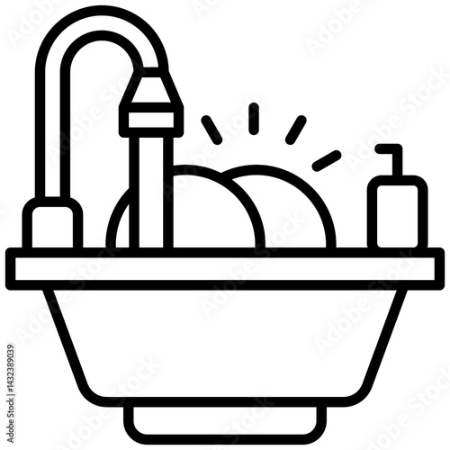 Sink line icon